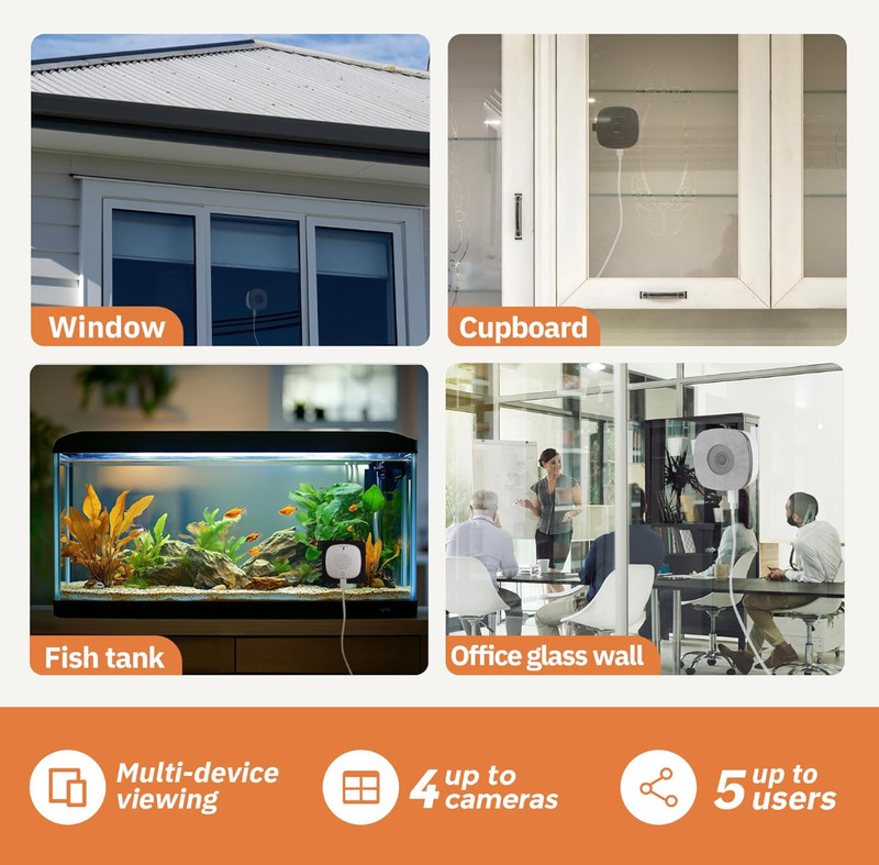 Girafit 3MP 2K Window Camera,2.4GHz & 5GHz WiFi Indoor Cameras 1 Pack, White gallery
