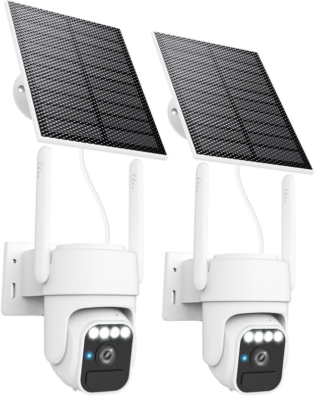 2Pack Solar Security Cameras System Wireless Outdoor Battery Powered WiFi Camera gallery