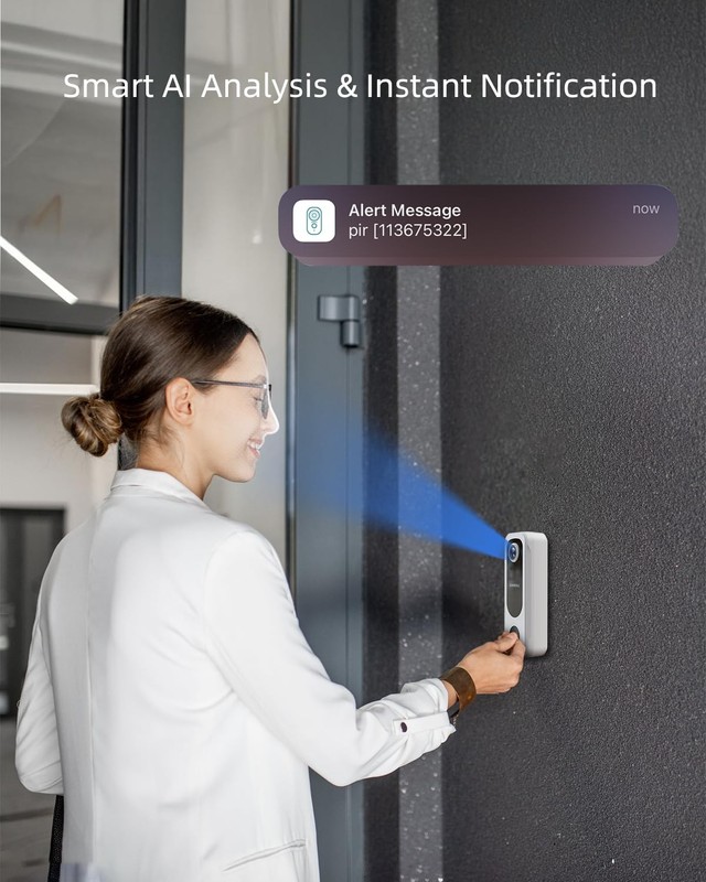 Doorbell Camera Wireless No Subscription - 2K Video Doorbell Wireless with Ch... gallery