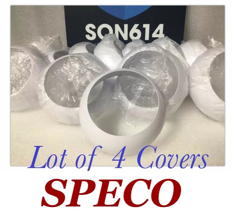 Lot 4 Speco Technologies White Plastic Covers For CCTV Security Dome Camera NEW!