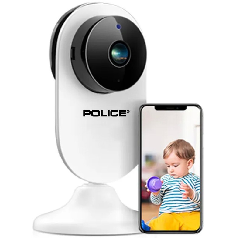 POLICE WiFi Camera Indoor Smart Home Camera Night Vision Motion Sensor App
