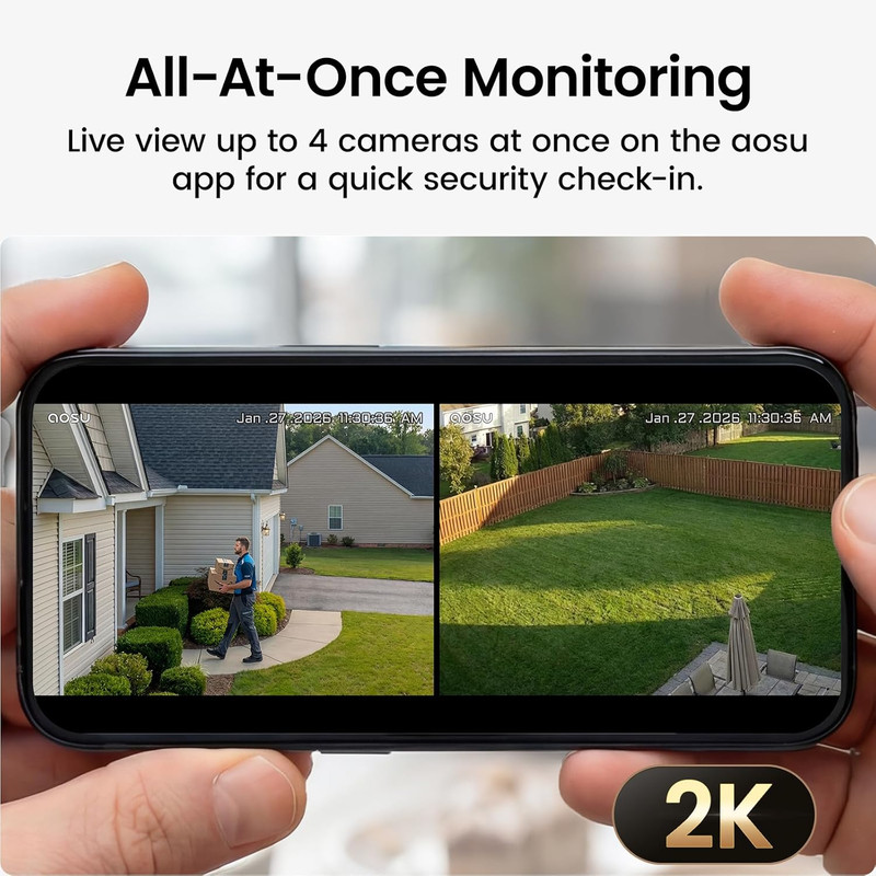 Solar Security Cameras Wireless Outdoor, 2K HD Home Security Camera System, PIR gallery