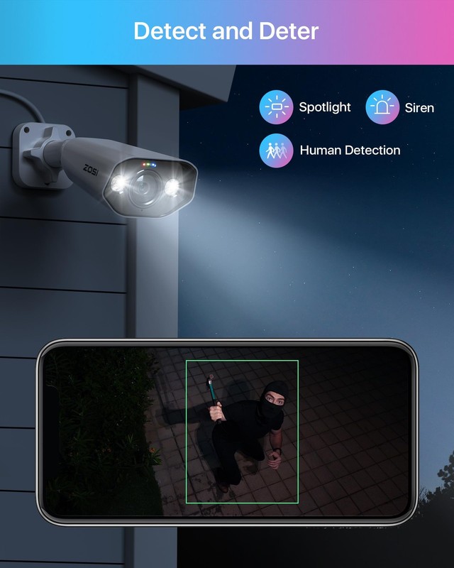 2Pack C182 4K 8MP Add-On PoE Security Camera Outdoor, Surveillance IP PoE wit... gallery