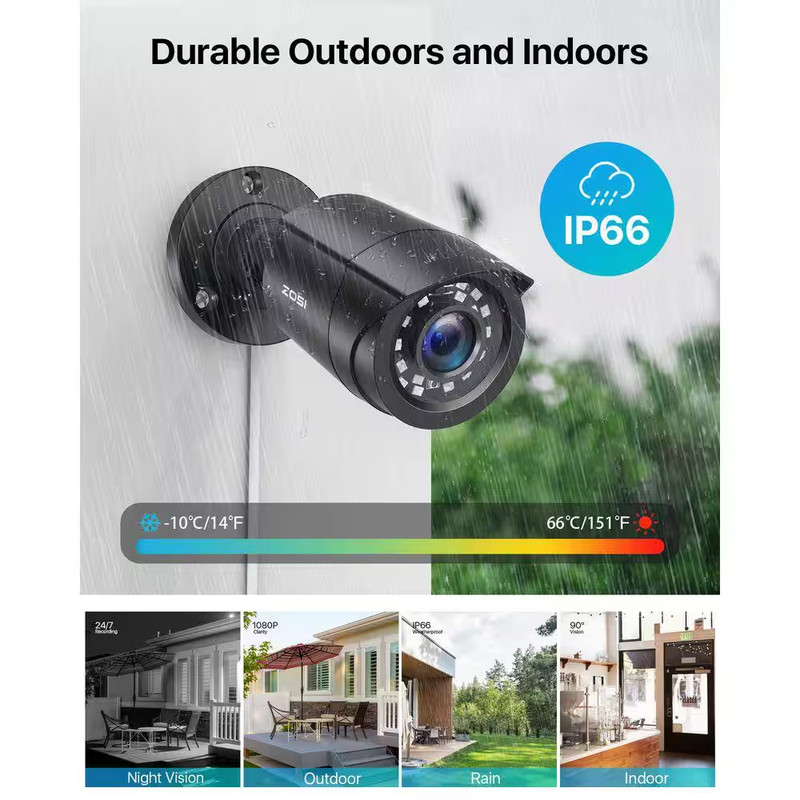 2MP CCTV Hardwired Outdoor Security Camera Hybrid 4-In-1 TVI/CVI/AHD/CVBS for 96 gallery