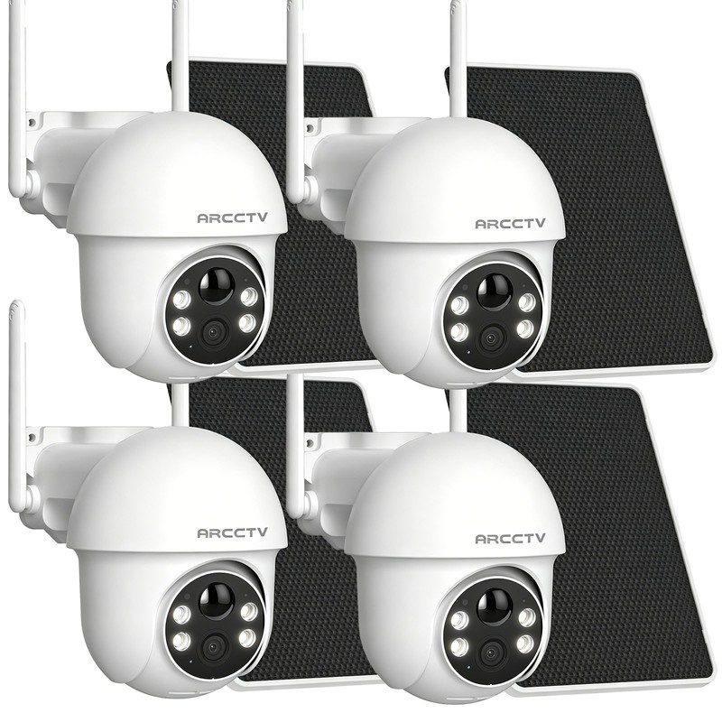 4MP Wireless Outdoor Security Camera System Solar-Powered WiFi Home 2 Way Audio