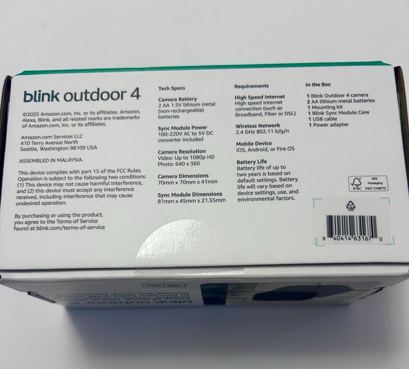 Blink Outdoor 4 Smart Security Camera System 4th Gen 1-Camera kit Box New Sealed gallery