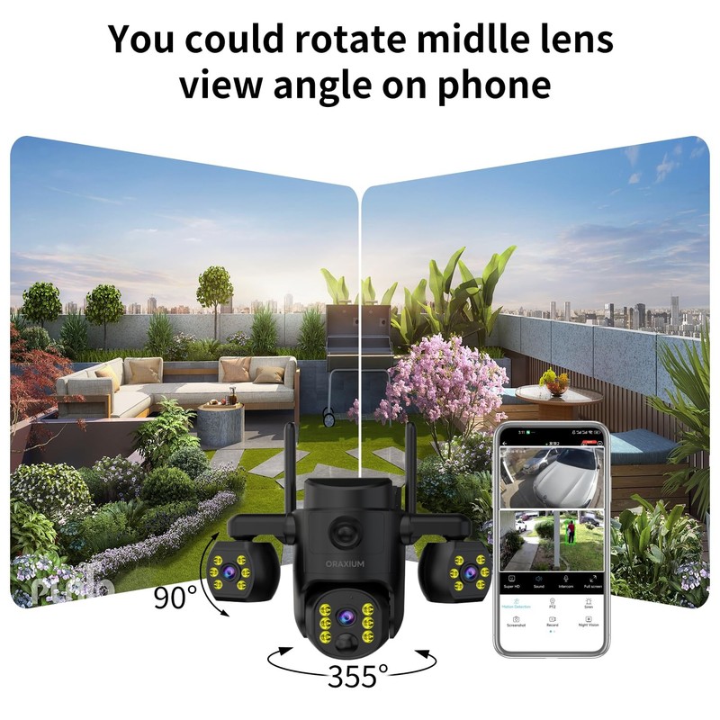Triple Lens Outdoor Wireless , Outdoor Cameras for Home , Color Night Vision,... gallery