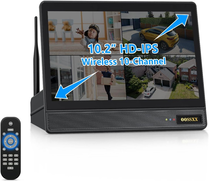 (10CH All in One Monitor) Home Security Cameras Wireless Outdoor Security Camera
