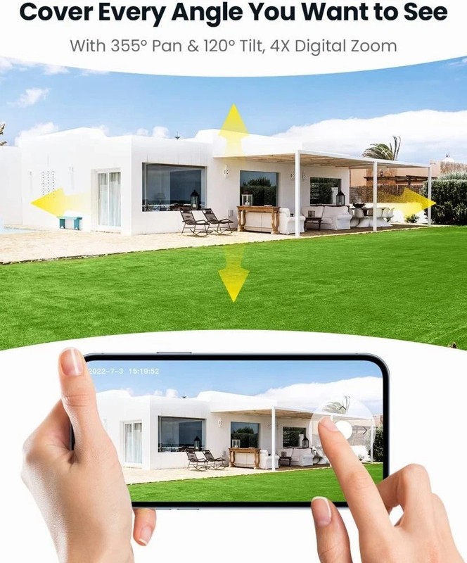 BOIFUN 2K Cam HD Wireless WiFi Security Camera Outdoor with Solar Panel Battery gallery
