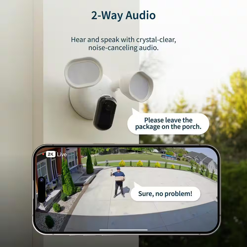 Outdoor Smart Hardwired Floodlight 2K HDR Security Camera with 160-Field of View gallery