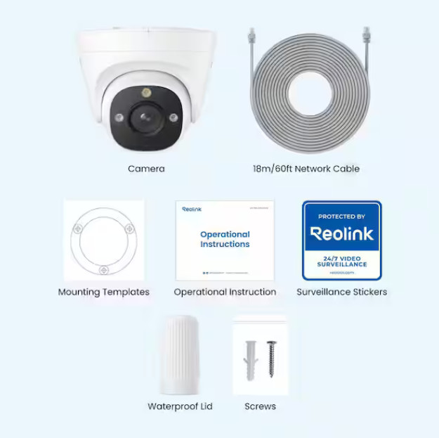 REOLINK 4K+ 12MP Add-On or Stand Alone PoE Hardwired Outdoor Dome Security Camer gallery