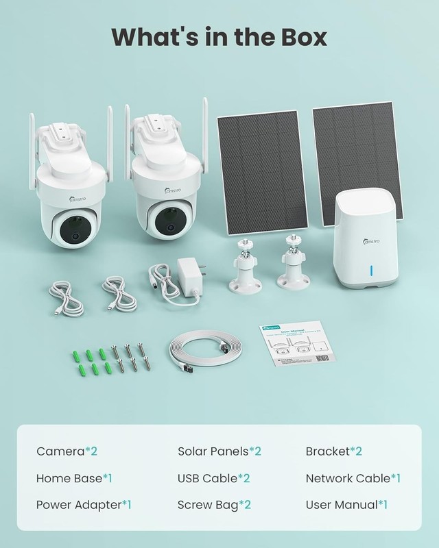 CAMSTRO 4K Security Wireless Cameras, 64G Local Storage HomeBase, AI Recognition gallery