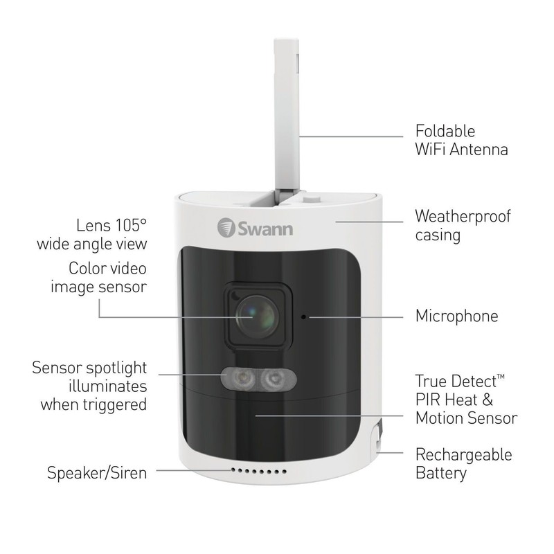 Swann SWNVW-600CMB Quad HD Wireless Rechargeable Audio CCTV Camera AllSecure Kit gallery