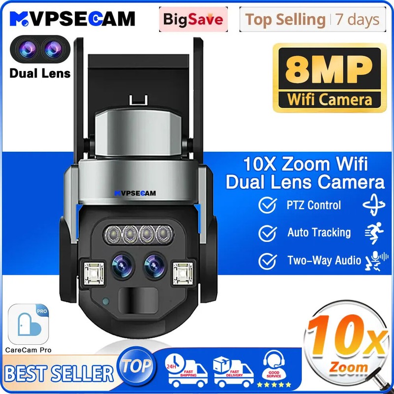 4K 8MP Dual Lens Camera HD Outdoor WIFI Mobile Detection Intelligent Tracking
