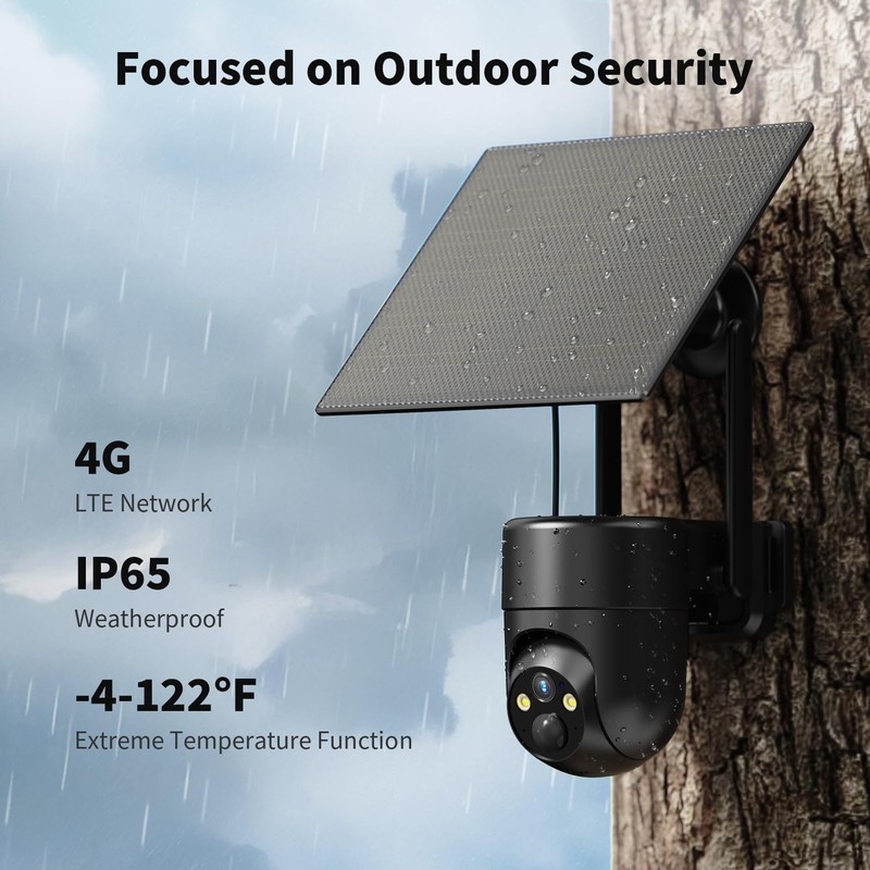 Solar-Powered 4G LTE Camera – Real-Time Outdoor Security with Color Night Vision gallery