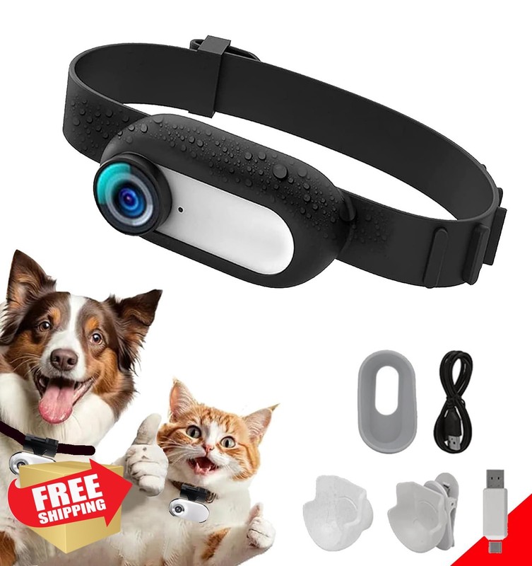 ehomful HD 1080P Cat Camera Collar Video Record Mini Cam