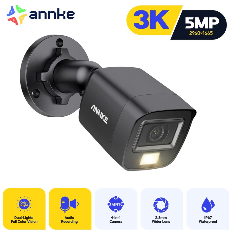 ANNKE 1x HD 5MP CCTV Security Camera Outdoor Color Night Vision Audio Recording gallery