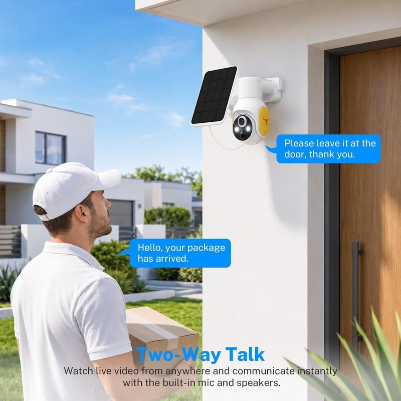 Camara De Seguridad Solar 360 Para Casa Exterior 2.4G WiFi Con Audio y Micrófono gallery