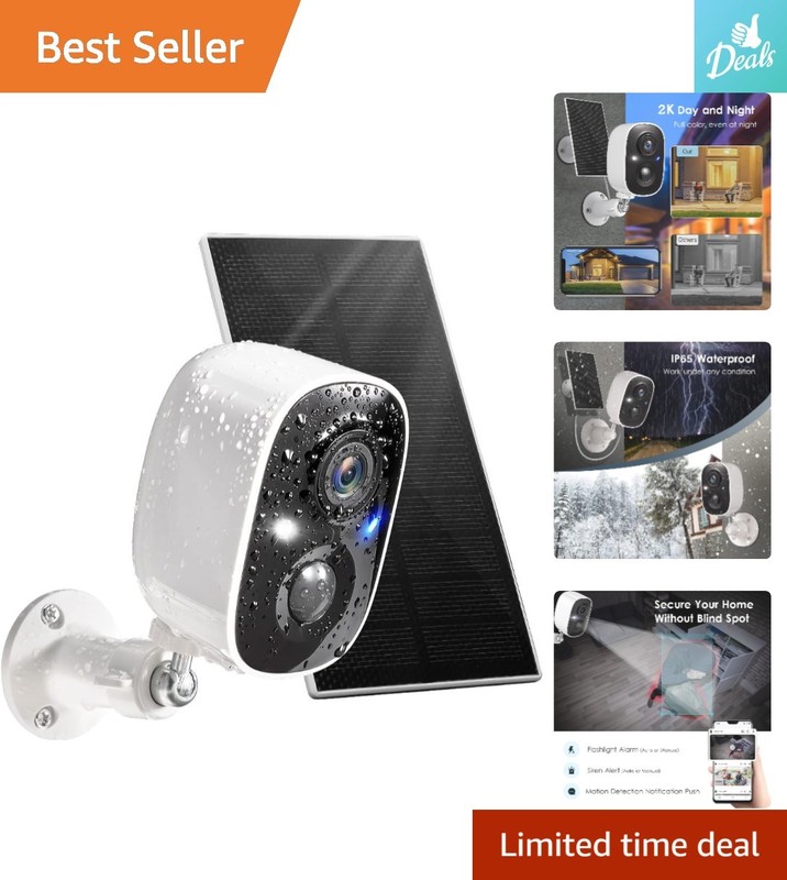 Weatherproof Wireless Camera: Solar Powered with Motion Detection & Alerts