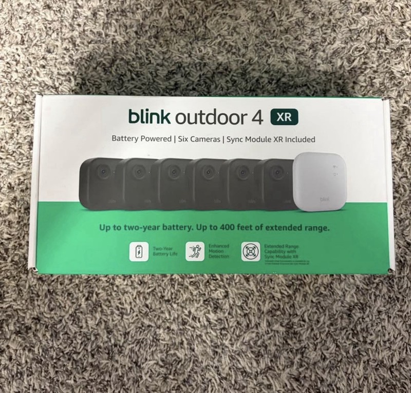 Blink Outdoor 4 XR , 6 Camera System w/Sync Module Included – New Sealed