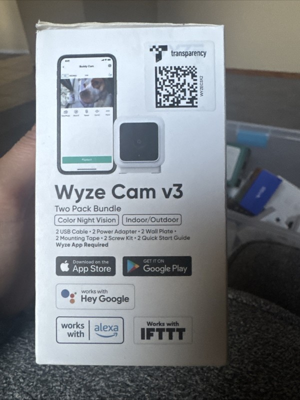 Wyze Cam v3 Wired Home Security Camera Two Pack Bundle Indoor Outdoor NEW gallery