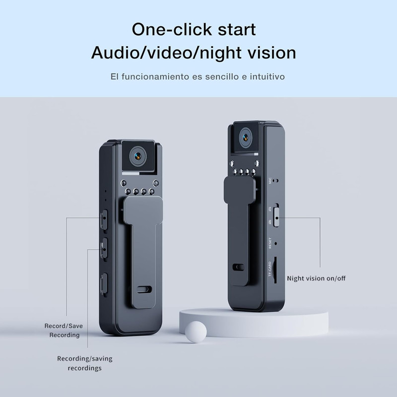 1080P Mini Body Camera Video Recorder, Small Pocket Body Born Cam Wearable Camco gallery