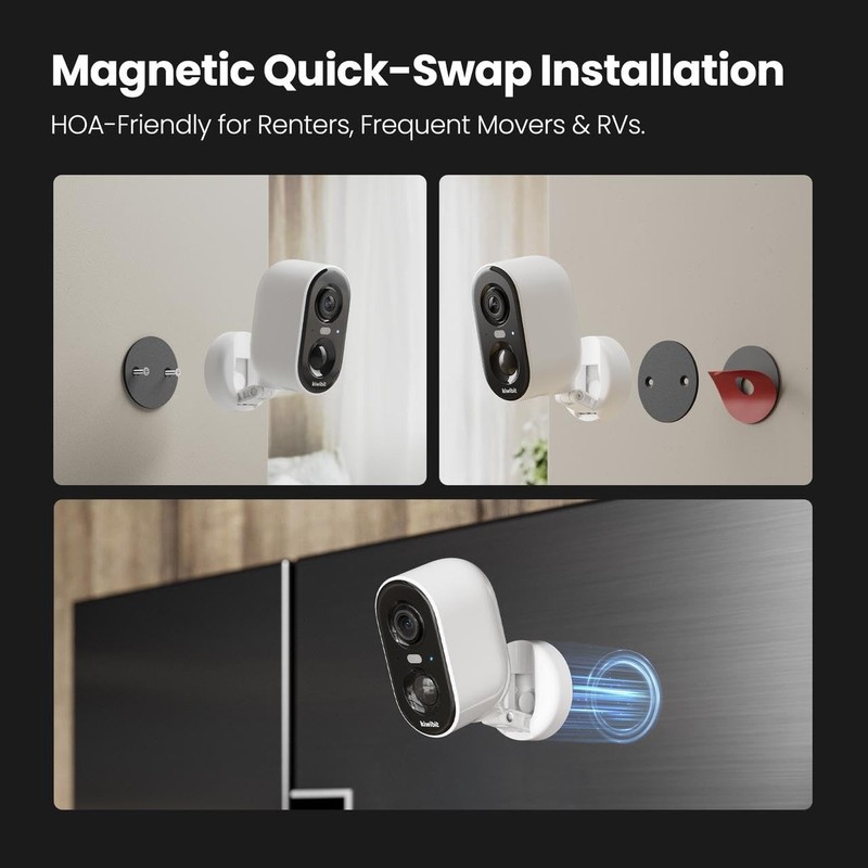 Kiwibit Solar Security Cameras Wireless Outdoor, 2K Magnetic Installation Bat... gallery
