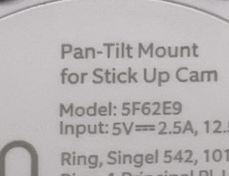 Ring Pan-Tilt Mount for Stick-Up Cam Battery WHITE 5F62E9 **NEW** No Box gallery