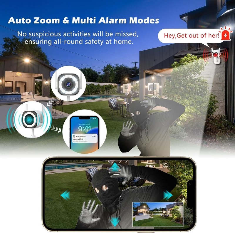 Waterproof 2K Security Camera: Baby Monitor with Night Vision & Alerts gallery