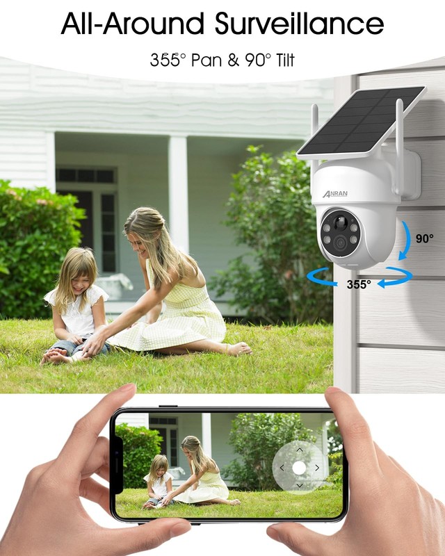 Solar Cameras Wireless Outdoor,2K Cameras for Home with Fixed Solar Panel, 36... gallery