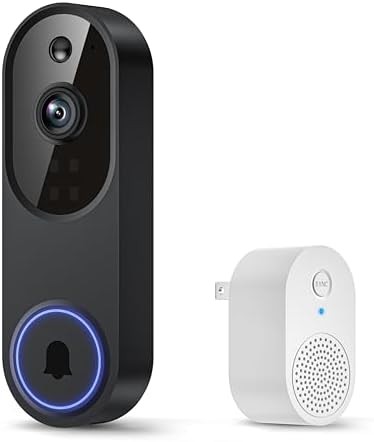 1080p Smart Wi-Fi Doorbell Camera with Doorbell Receiver, AI Motion Detection, N gallery