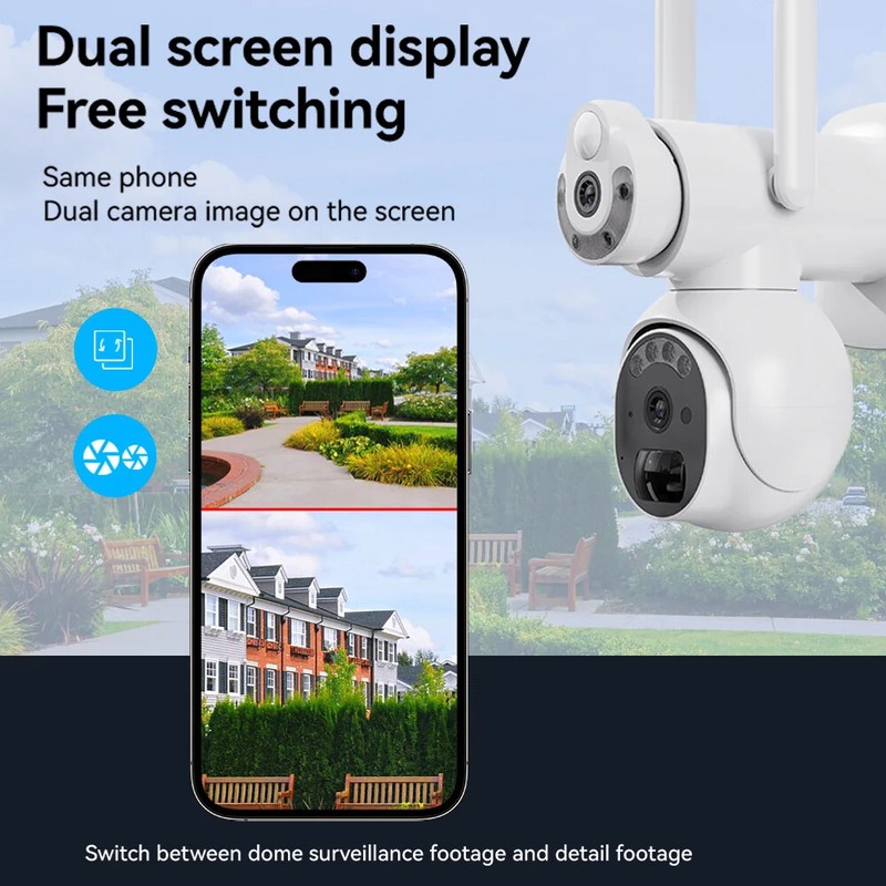 6MP PTZ 4G SIM Card Outdoor Solar IP Camera Built-in Battery Video Surveillance gallery