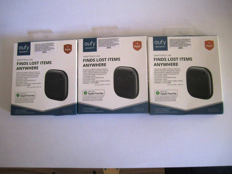 Eufy Security SmartTrack Link, 3-Pack, iOS Only, Black, New