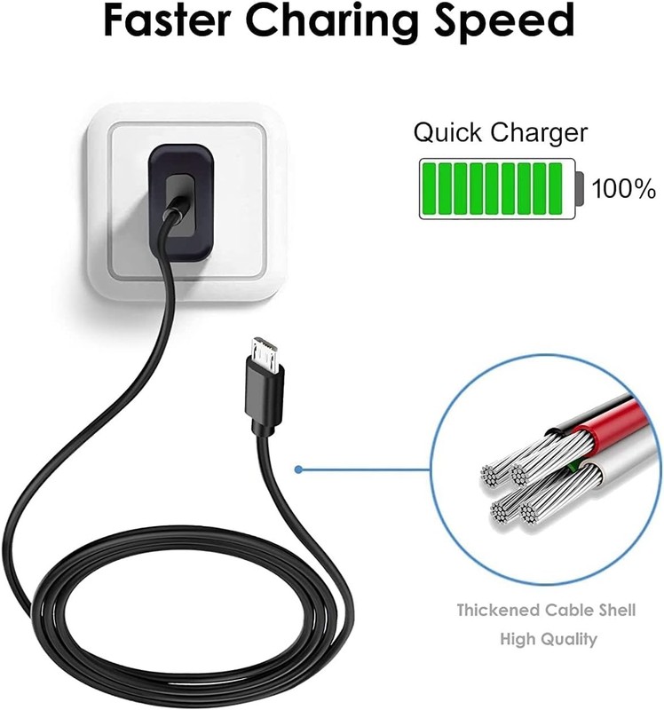 Fast Charging Cable and Adapter for SimpliSafe Outdoor Camera - 5ft Micro USB gallery