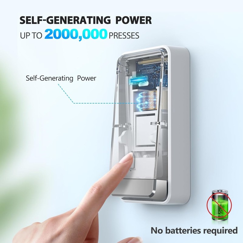 TECKNET Wireless Doorbell, Self-Powered 2 Receivers + 1 Button, White gallery