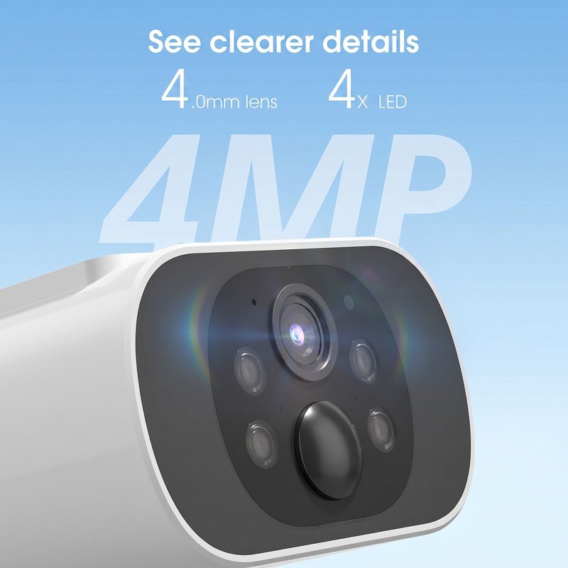 Solar Wireless 4MP Security Camera System Outdoor Color Night Vision Home Audio gallery