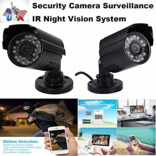 3.6mm 720P AHD Waterproof Outdoor Security Camera IR Night Vision NCST System US