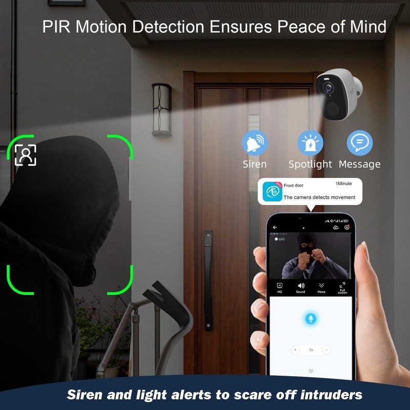 Rraycom 4 Pack 2K Security Cameras Wireless Outdoor, Battery Powered 5GHz/2.4... gallery