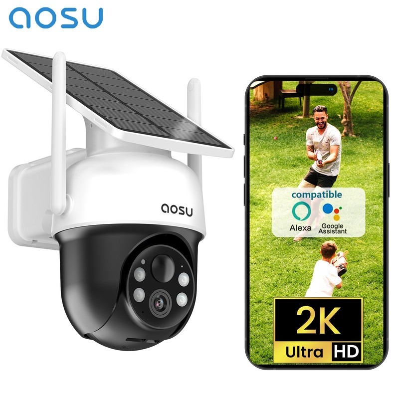 AOSU 3MP Security Camera Wireless Outdoor for Home Surveillance works with Alexa