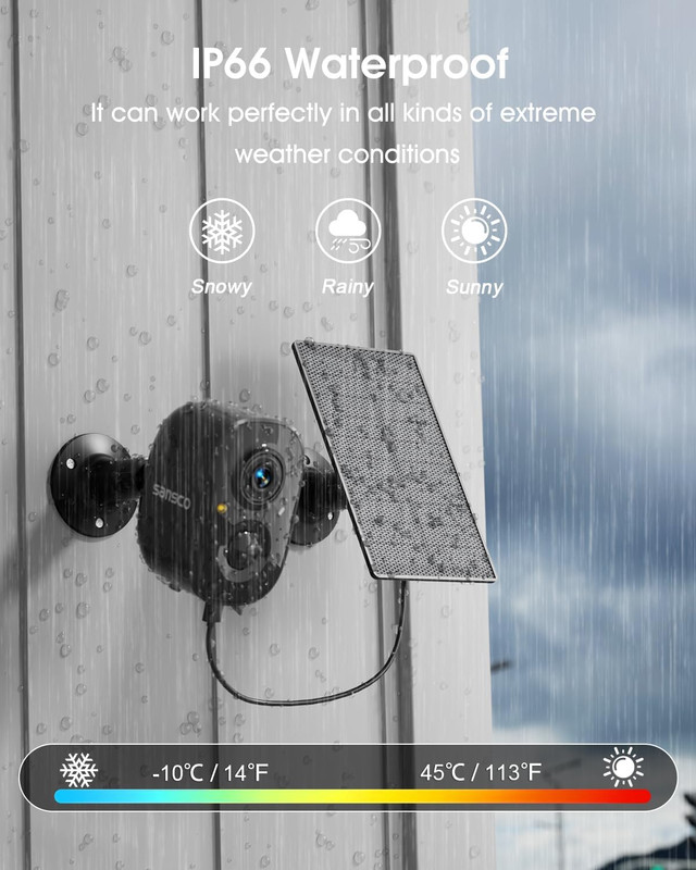 Wireless Solar Security Wireless Camera, 4MP Wifi Camera Outdoor with Color Nigh gallery