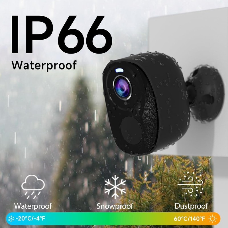 2pcs Sansco Solar Battery Powered Wireless Security Camera Wifi 3MP 2-Way Audio gallery
