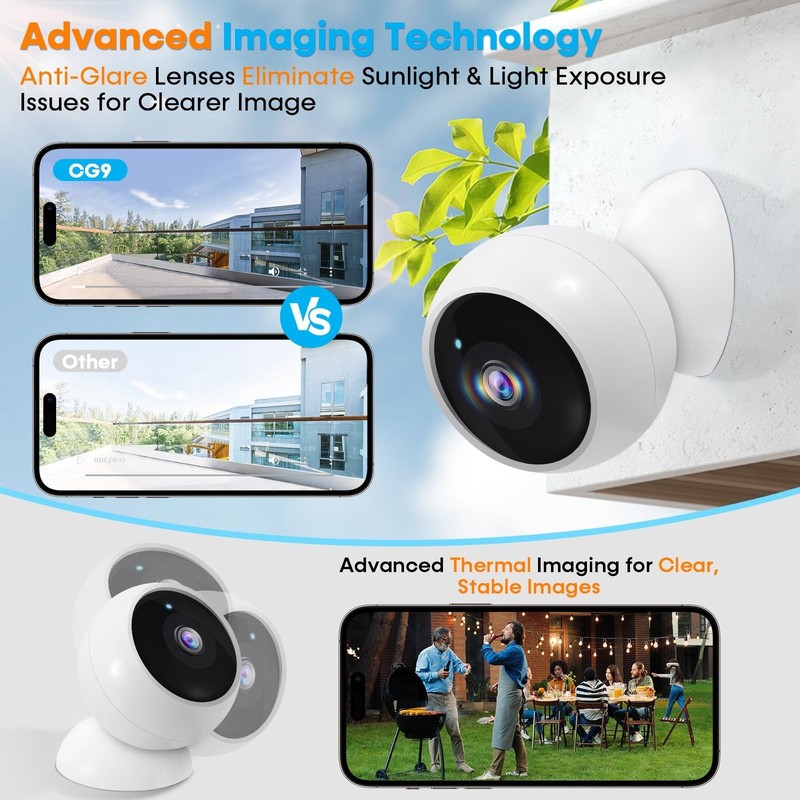Wireless Outdoor Security Cameras 2-Pack - 2K WiFi, AI Motion Detection, Long Ba gallery