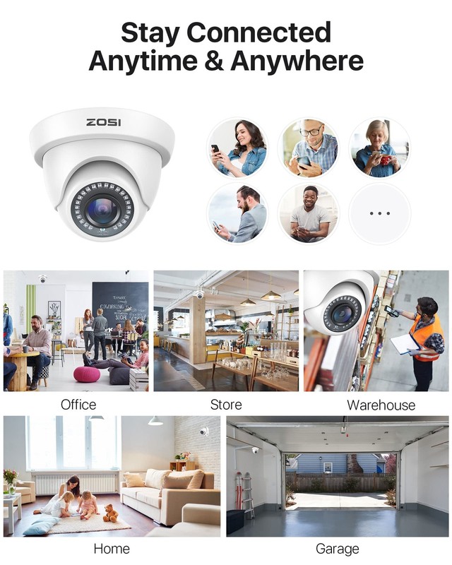 ZOSI H.265+ 16CH DVR 1080p Outdoor CCTV Home Security Camera System 4TB HDD gallery