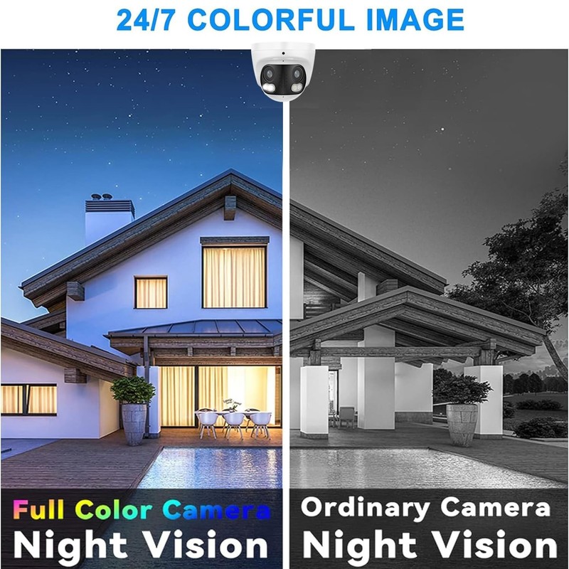 Panoramic 8MP 4K Dual Lens PoE IP Security Outdoor Camera 180 Degree Wide Ang... gallery
