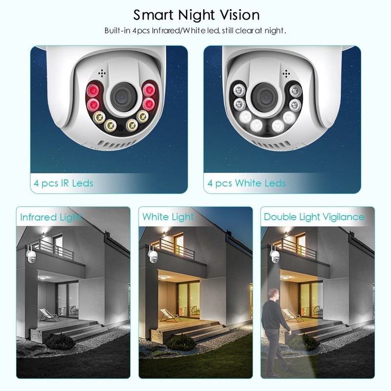 8MP 4K UHD PTZ Camera AI Human Detect Wireless Wifi Waterproof Security SmartCam gallery