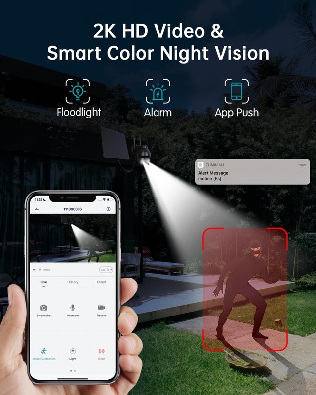 360° HD Solar Security Camera with PIR Motion Sensor & 4G LTE - No WiFi Required gallery