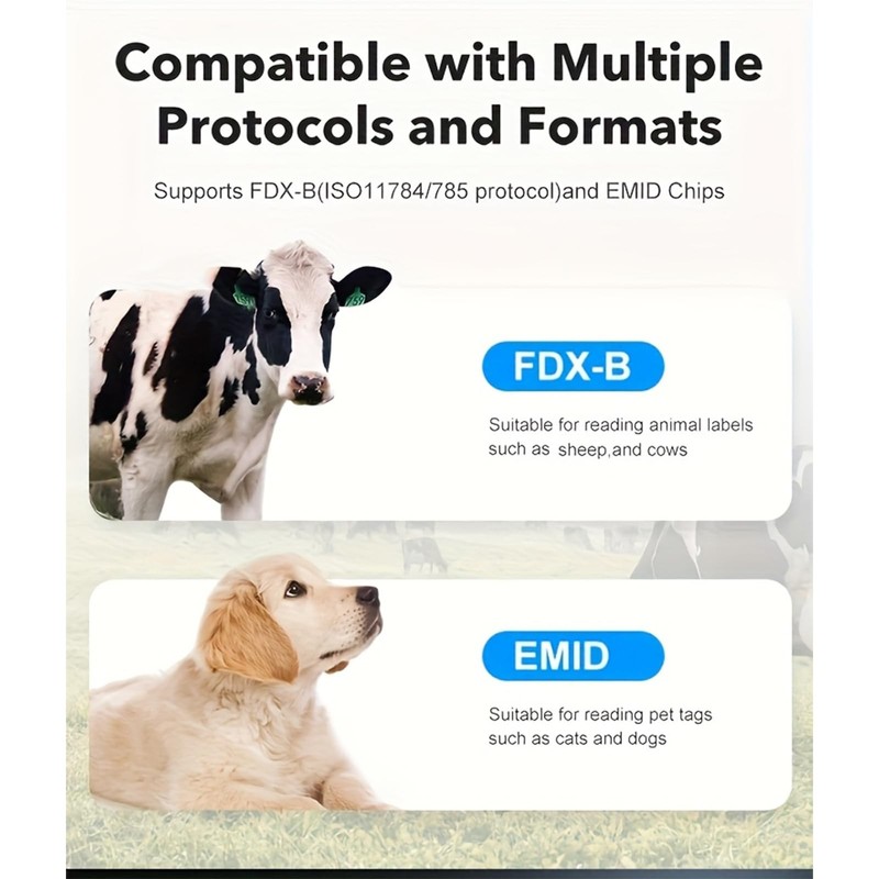 Treamvp Pet Microchip Scanner, ISO11784/85/FDX-B/EMID Handheld Animal Micro C... gallery
