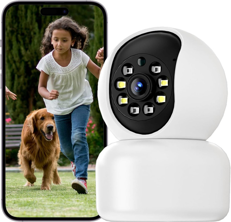 Hawkray 360° 2K 3MP Security Camera Indoor,2.4/5Ghz Wifi Smart Motion Alert with gallery