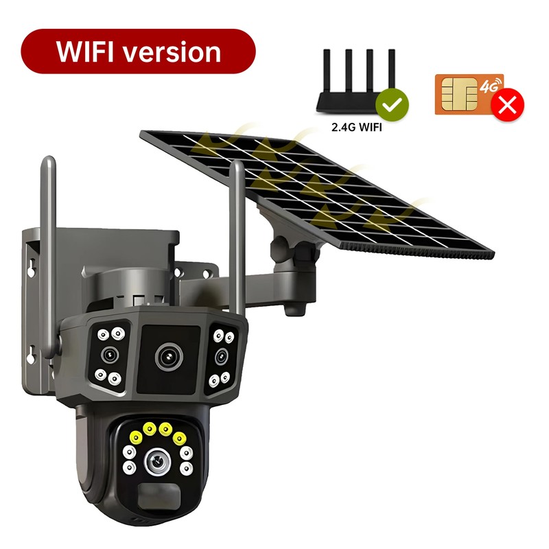 Solar Camera 4G SIM Card WiFi Wireless 8MP 4K CCTV Outdoor Security Surveillance
