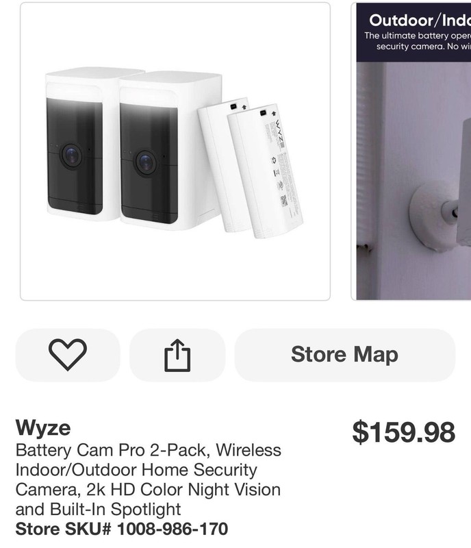 Wyze Battery Cam Pro 2-Pack, Wireless Indoor/Outdoor Home Security Camera, 2K HD